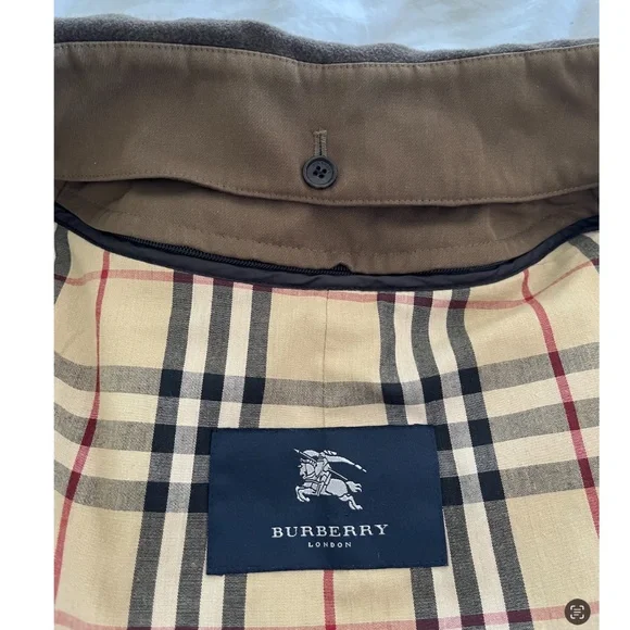 Burberry London 42T Lawrence Double-Lined Long Wool Overcoat Olive - Picture 5 of 9